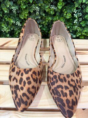 Leopard d’Orsay Memory‑Foam Flats – Size 8 (NWOT)